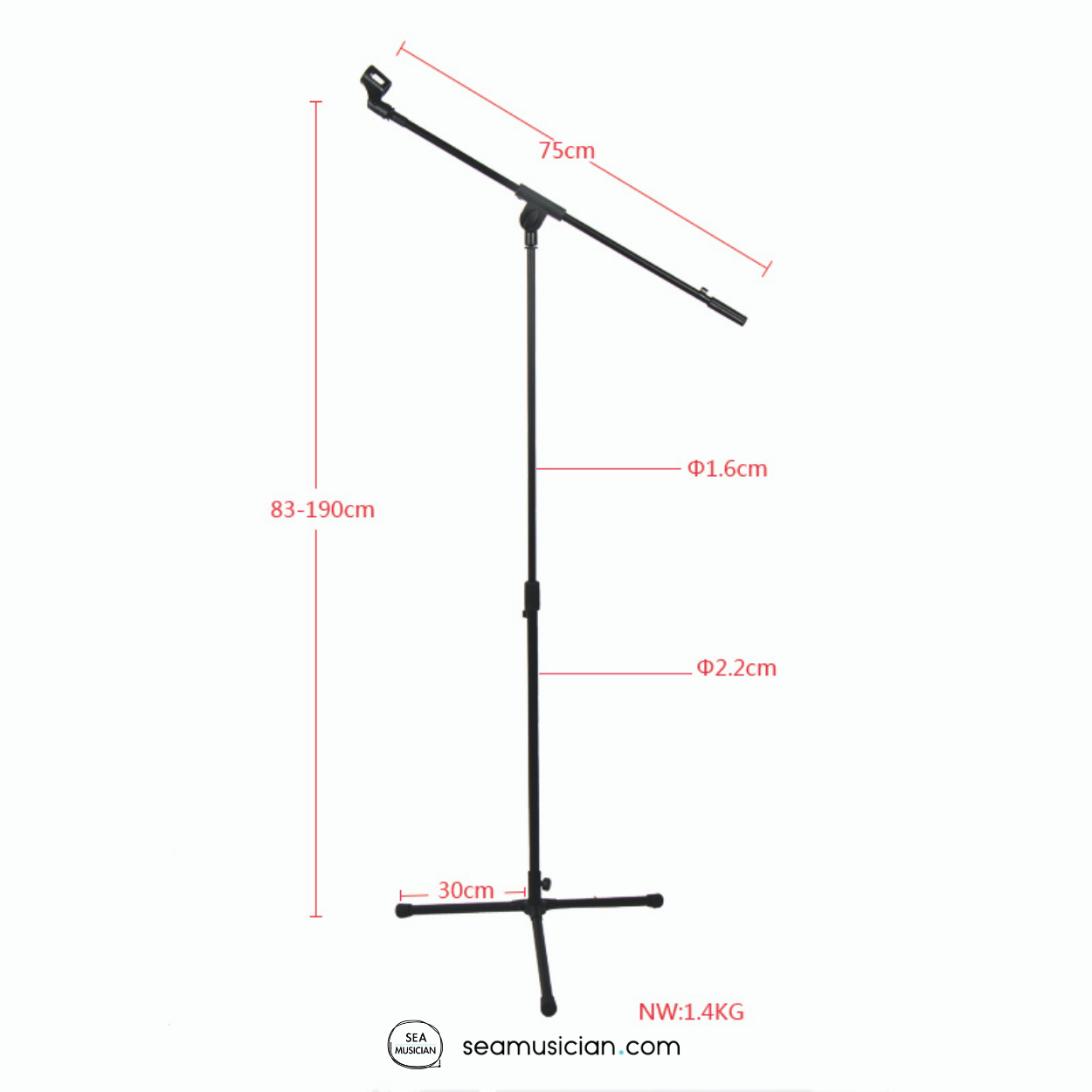 HERCULES MS432B QUICK TURN TRIPOD MICROPHONE STAND W/2 IN 1 BOOM - Image 6