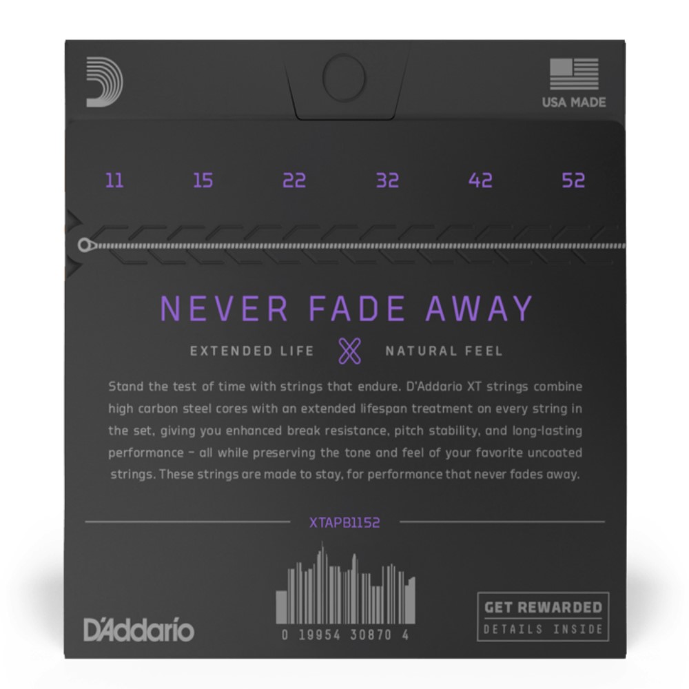 D'Addario XTAPB1152 XT Phosphor Bronze Acoustic Guitar Strings, Custom Light, 11-52, Gauge - Image 3