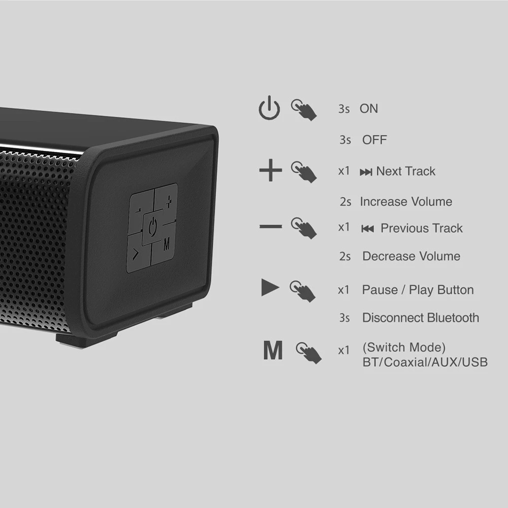 SonicGear SonicBar HD 2000 TV PC Bluetooth 5.3 SoundBar 2.0 Channel Speaker - Image 7