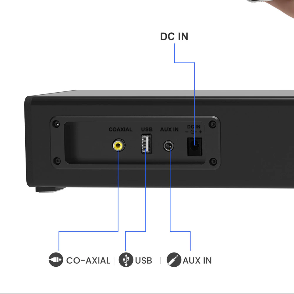 SonicGear SonicBar HD 2000 TV PC Bluetooth 5.3 SoundBar 2.0 Channel Speaker - Image 6